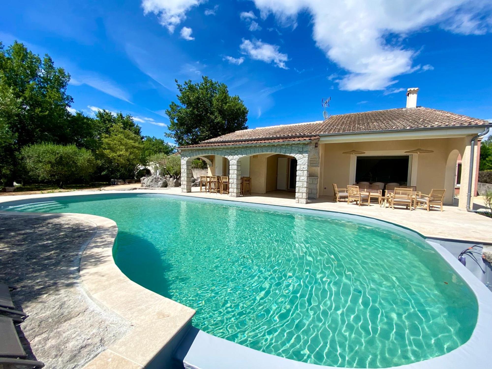 Maison Pour 12P, Piscine A Debordement Chauffee D'Avril A Octobre Inclus Ruoms Exterior photo